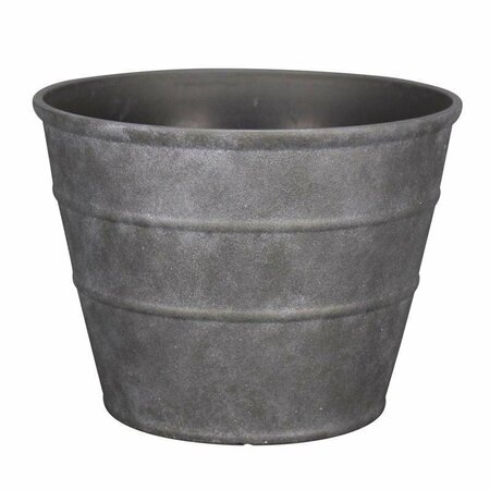 L&G SOLUTIONS 12 in. H X 16 in. D Polyresin Hamilton Planter Charcoal PVF5116TCI